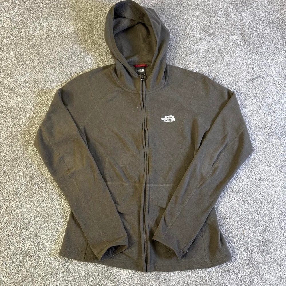 Women's The North Face Gray Full Zip Hoodie Fitted Outdoor Hiking Jacket